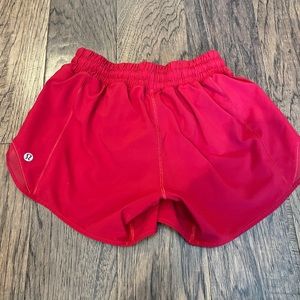 Dark red lululemon hottie hot shorts